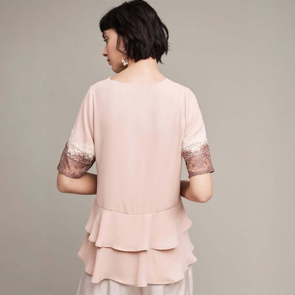 NWT Anthropologie Tiered Lace Blouse by ISLA MAUDE - Picture 3 of 6
